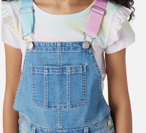 Vigoss Youth Girl's 2-Pc Cotton T-Shirt and Denim Overall Shortall Set XL (NWT) - Picture 3 of 13
