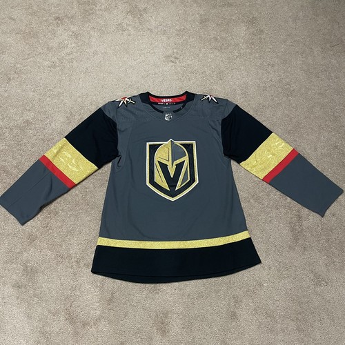 Adidas Vegas Golden Knights Authentic Sewn-On Hockey Jersey - Black - Men’s 46 - Picture 1 of 8