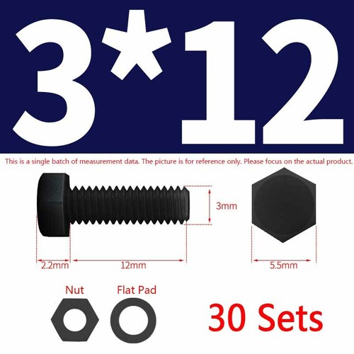 Nylon Hexagon Screws Nut Flat Pad Sets Combination Plastic Insulated Bolt M3-M12 - Picture 17 of 165