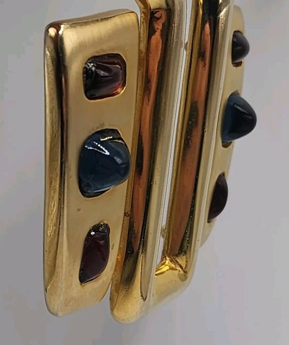 Vintage Pierre Cardin Space Age Modernist goldfarben Glas Statement Art Halskette - Bild 7 von 21