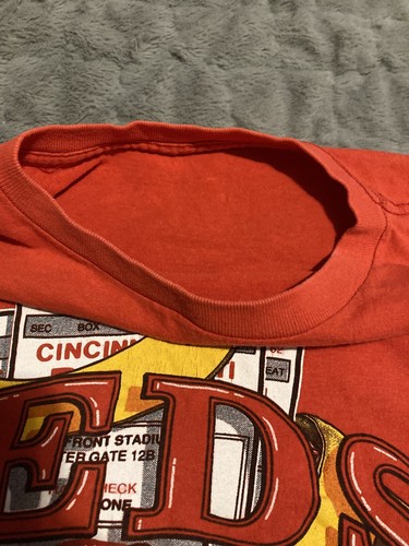 vintage cincinnati reds shirt lot xl Champion MLB Single Stitch 90’s Baseball - Picture 13 of 16