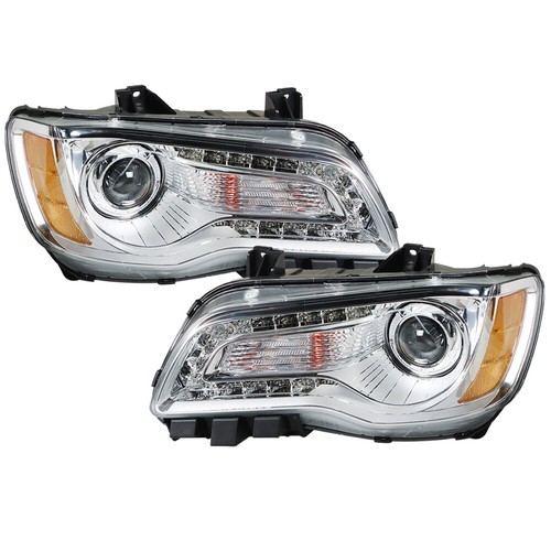 For 2011-2014 Chrysler 300 Right&Left Side Headlight Chrome Housing Halogen Type - Picture 13 of 13