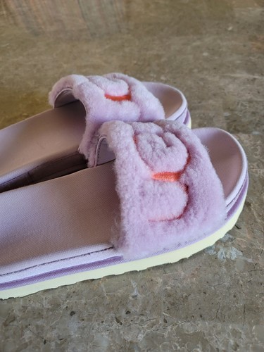 UGG LATON FUR SLIDE CALIFORNIA ASTER UGG EMBROIDERY SANDAL Women's Size 9 - Picture 11 of 12