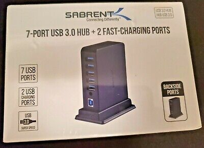 Sabrent 7 Port USB 3.0 Hub 2 Charging Ports With 12v/4a Power