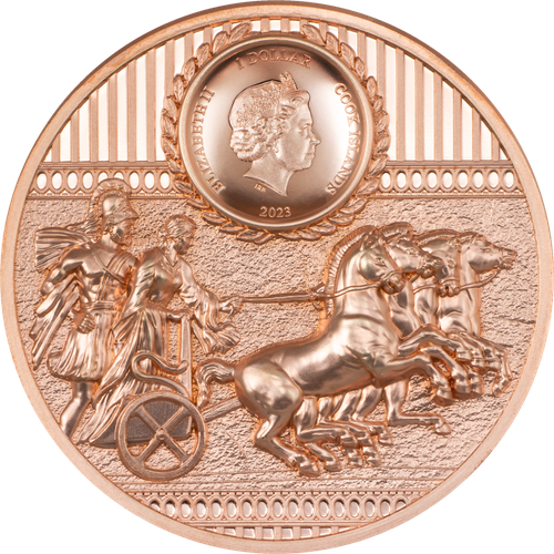 2023 Cook Islands Sparta 50g Copper Proof Coin Ultra High Relief in Capsule - Picture 2 of 2