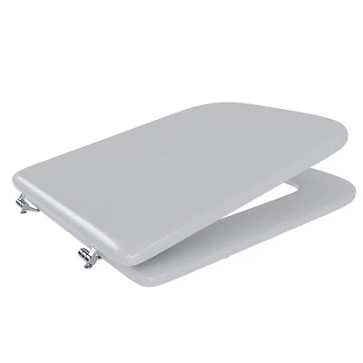 ARREDITALY Sedile WC copri water legno MDF tavoletta universale design quadrato bianco