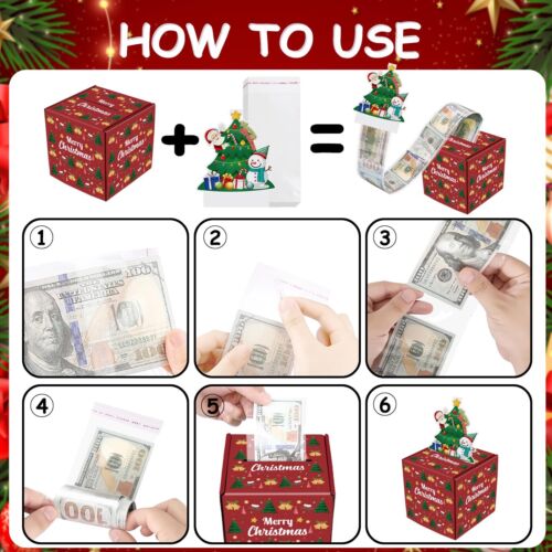 Christmas Money Box for Cash Gift Pull Christmas Party Gifts Surprise Christm... - Picture 6 of 7