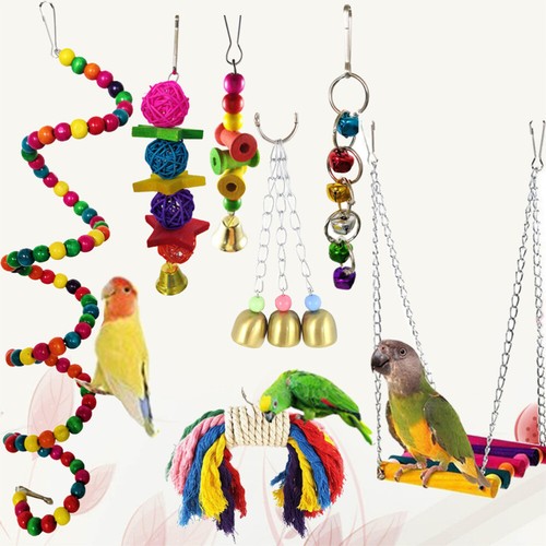 7 PCS boutiques Papagei Spielzeug Papageienbissspielzeug Papageienspielzeug