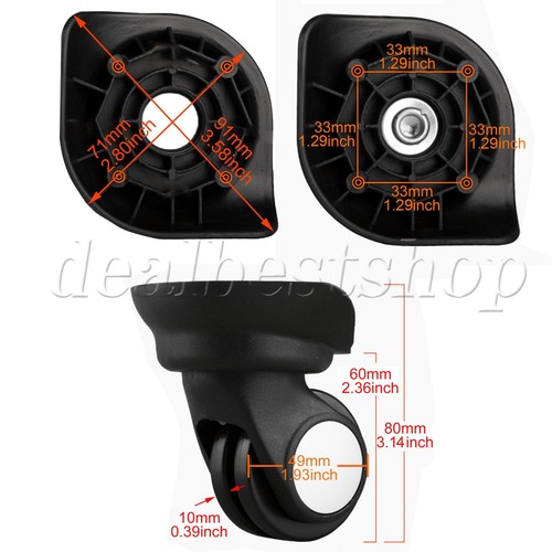 Luggage Swivel Wheel Replacement Travel Suitcase Caster 3.15" W003 Right - Picture 9 of 9