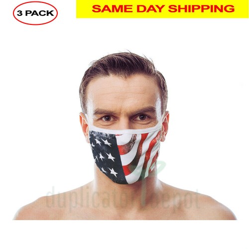 Waschbare wiederverwendbare Gesichtsmaske (auf Lager) - doppellagig - 3er Pack, Versand aus USA - Bild 10 von 10