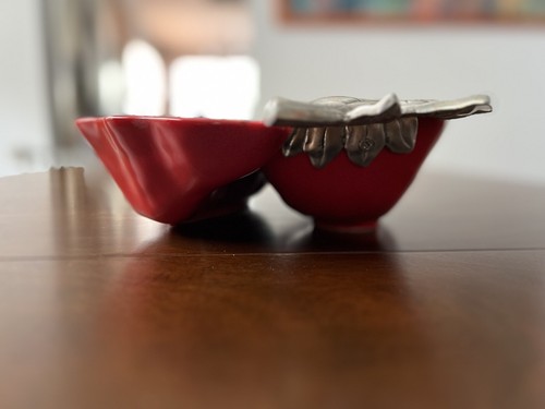 Chili Pepper Serving Platter Dish Bowl Arthur Court Earthen Metal Ware Divided - Picture 11 of 12