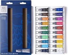 Winsor  Newton Cotman Watercolor Paint Set, 20 Colors, 5ml 0.17-oz Tubes