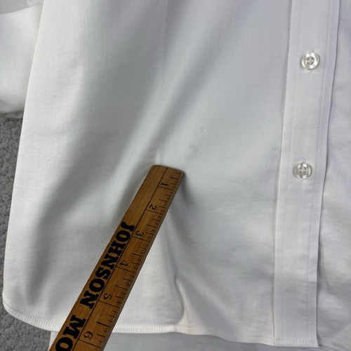 Chico’s No Iron Button Up Shirt White Chic Stretch Flip Cuff Collared Size 16 3 - 第 2/14 張圖片