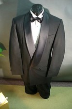 Black Tuxedo - Double Breasted 1 on 2 Shawl Lapel 80017, Wool