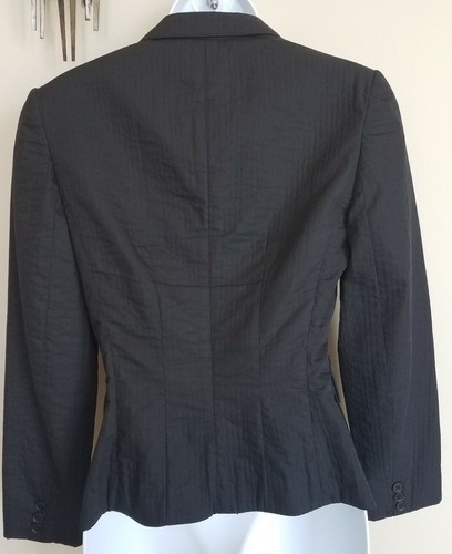 Jacket Vintage Black Womens 2 Cotton Blazer Paris Philippe Adec Cosplay USA EX - Picture 3 of 12