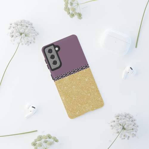 Purple and Shimmer Gold Tough Phone Case for Iphone Samsung Galaxy Google pixel - 第 285/289 張圖片