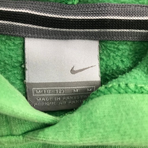 VINTAGE Nike Sweatshirt Hoodie Boys Medium Green Center Swoosh Distressed Kids - Picture 6 of 15