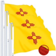 NEW G128 New Mexico Flag 3-Pack 2x3 FT Embroidered Tough Spun Polyester, State