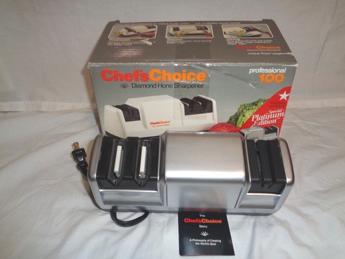 Chef's Choice 100 Diamond Hone 3-Stage Professional Knife Sharpener White - Picture 7 of 10