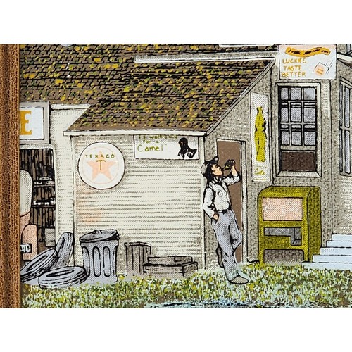 Vintage H. Hargrove Canvas Serigraph Old Time Texaco Gas Station Signed - Picture 4 of 7