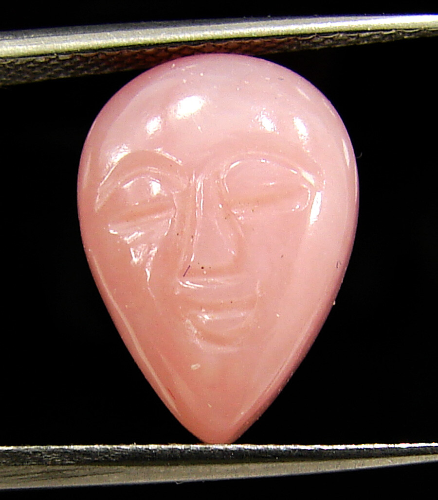 3.60 Ct Natural Pink Opal Loose Gemstone Carved Moon Face