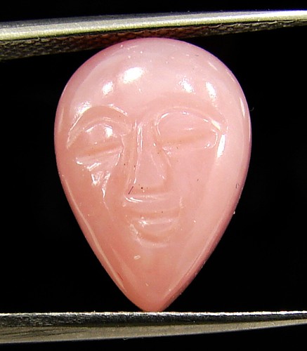 3.60 Ct Natural Pink Opal Loose Gemstone Carved Moon Face Wire Wrap - 64150 - Picture 1 of 5
