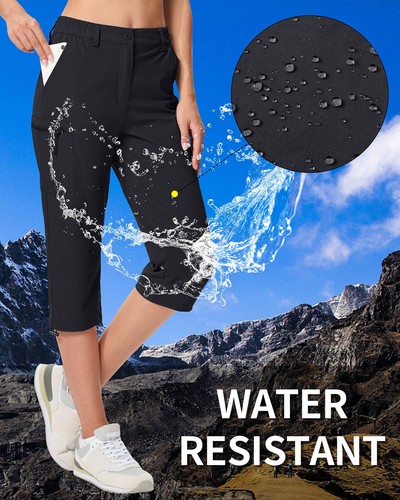 Women's Cargo Hiking Pants Lightweight Stretch Water Resistant Outdoor Joggers - Picture 17 of 89