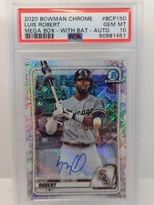 2020 Bowman Chrome Luis Robert Mega box W/Bat Auto PSA 10 16/25