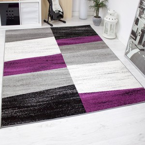 Designer Wohnzimmer Teppich Geometrisches Muster Meliert Lila Grau ... Designer Wohnzimmer Teppich Geometrisches Muster Meliert Lila Grau ...