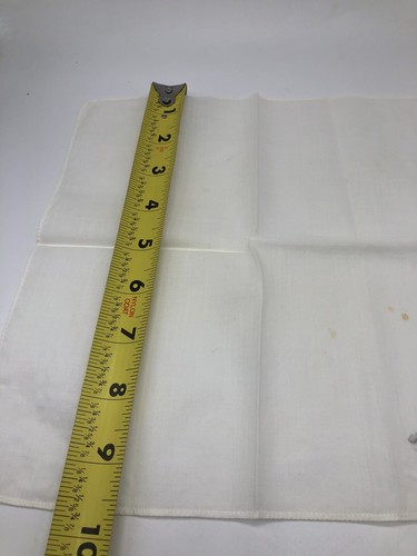 Vtg Handkerchief Hankie White Silver Gray Floral Embroidered Crochet Edge 1940s - Picture 5 of 6