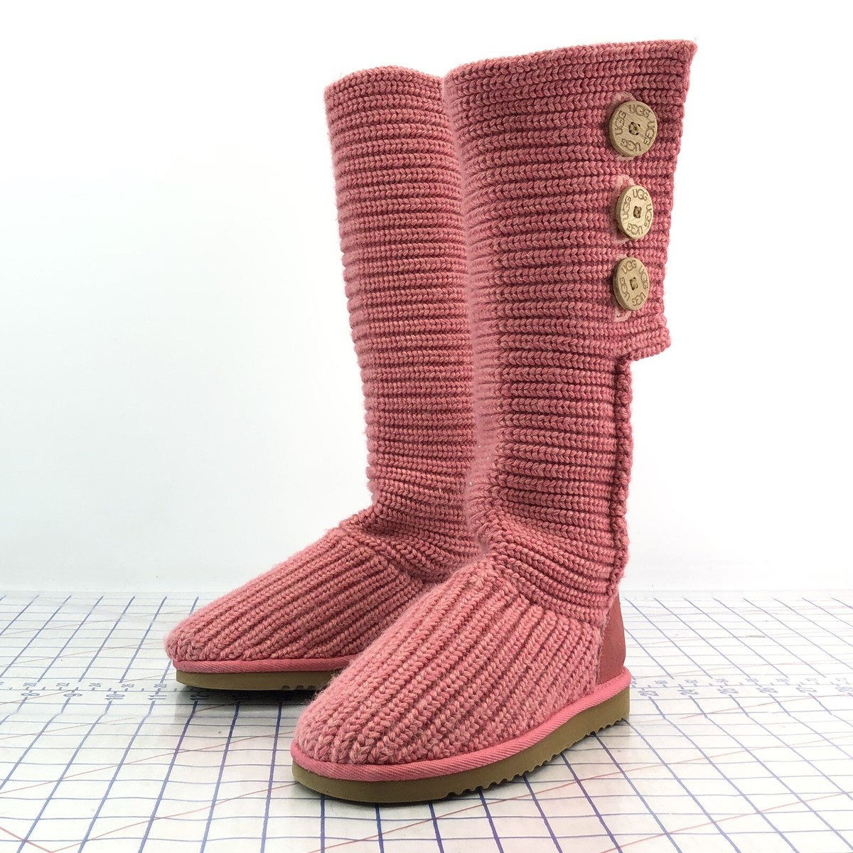 Knitted Button Bootie Dusty Pink Knitted Button Bootie Dusty Pink
