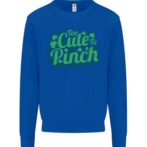 Too Cute to Pinch St Patricks Day Kids Sweatshirt Jumper - Picture 40 of 77