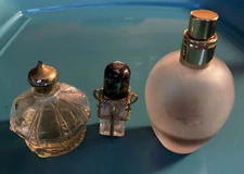 VINTAGE ART GLASS PERFUME BOTTLE Lot Of 3