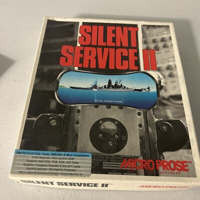 Silent Service II 2 Vintage Submarine PC Game Diskette & Floppy Complete in Box