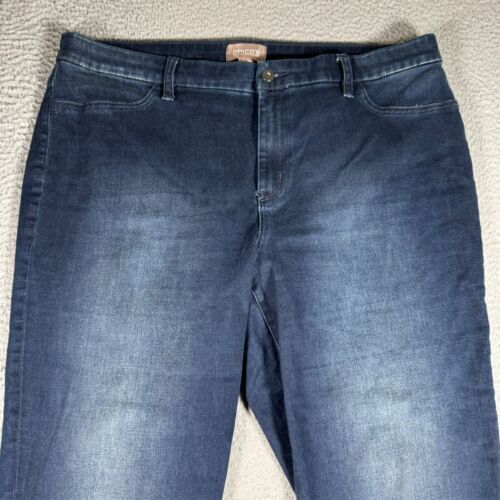 Pantalone Chicos donna 2,5 Capri blu lavaggio scuro denim casual tasche donna 37x21 - Foto 2 di 8