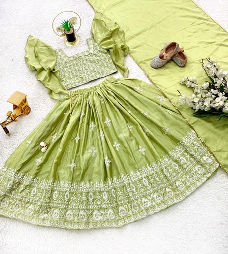 Readymade Kids Lehenga Choli Diwali Party Wear Indian Girls Lehengas Dress Suits - Picture 3 of 13