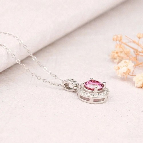 2 KT Rosa Trattato Diamante Ciondolo Ottimi Luster VVS1 Certificato! Natale Gift - Foto 2 di 5