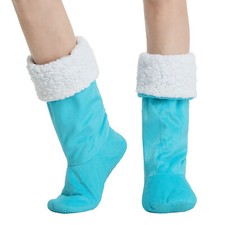 Ladies Slipper Boots,Ladies Slipper Booties Warm Fleece Ankle Boots Blue M L