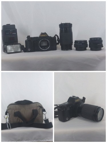 CANON T70 CAMERA Bundle - Flash, Body & multiple Lens including zoom - Picture 1 of 12