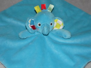 Carousel Blue Elephant Comforter Soft Toy Sotther Blankie Doudou