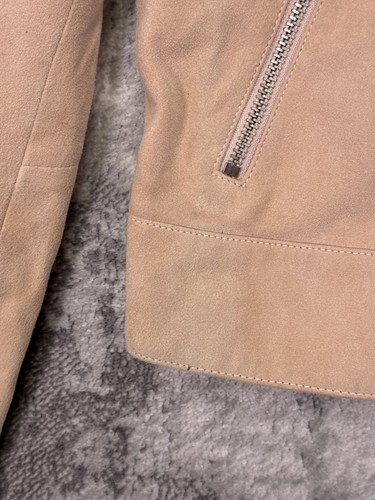 Levis Made & Crafted Jacket 1 / Small Womens Brown Suede Moto Zip - Picture 7 of 12