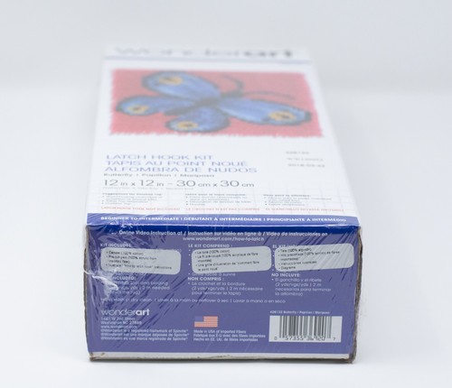 Wonderart Latch Hook Kit Butterfly 12 Inch MPN 426133 No Hook Tool 2018 Sealed - Picture 9 of 16