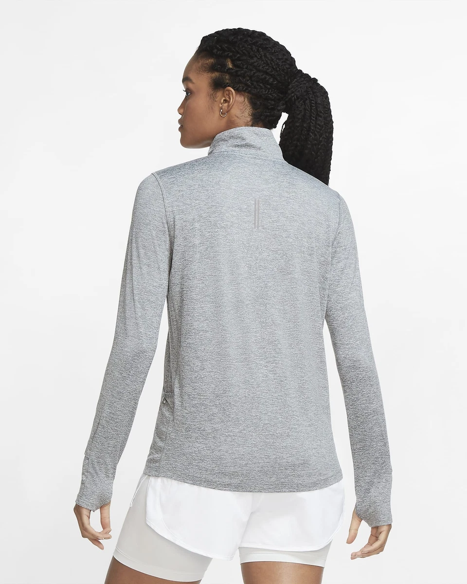 NIKE Women Element 1 2 Zip Running Top Smoke Grey CU3220 084 XL
