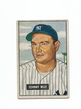 1951 Bowman Johnny Mize Page #50 New York Yankees Ungraded Baseball Card Vtg