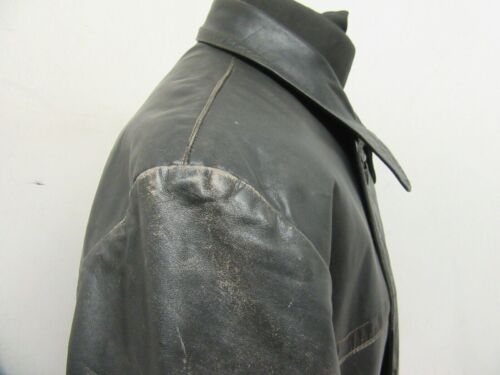 VINTAGE WW2 GERMAN LEATHER KREIGSMARINE HALF BELT JACKET SIZE L - Picture 9 of 21