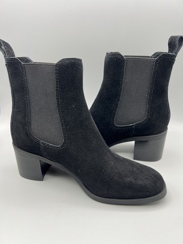 ¡NUEVO! Steve Madden Rhiannon Bota Chelsea Mujer Negro Gamuza Talla 5.5M - Imagen 4 de 9
