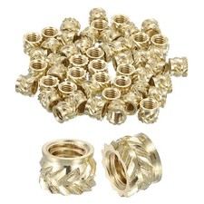 50pcs Knurled Insert Nuts M4 x 4mm L x 6mm OD Brass Heat Set Insert Nuts