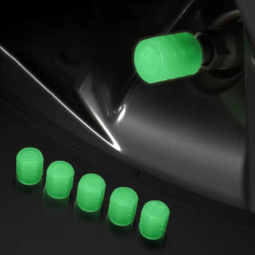 4* Tire Valve Cap Luminous Car Vehicle Wheel Prank Valve Cap Glow Dust Cover Kit - Picture 11 of 12