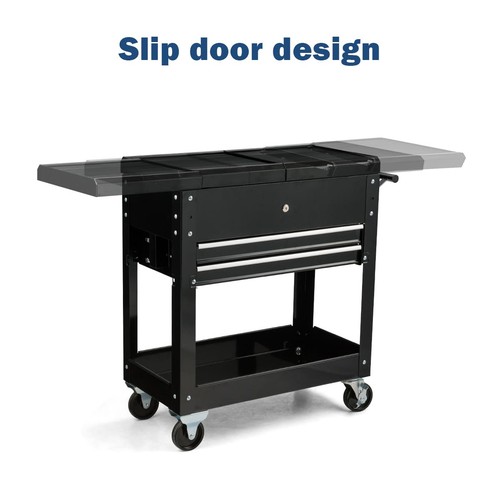 Rolling Tool Cart Tool Box Mechanic Tool Storage Cart-Black - Picture 7 of 8