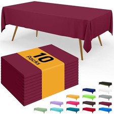 Disposable Table Cloth - 10 Pack, 54 x 108 Inch 54" x 108" - 10 Packs Wine Red